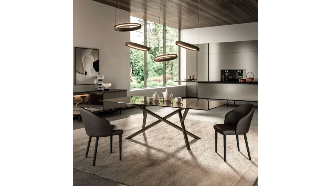Fixed Random glass table by Ozzio