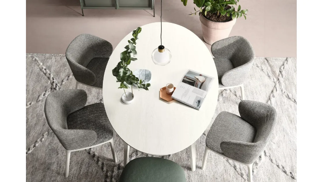 Rea White Oak Table by Novamobili