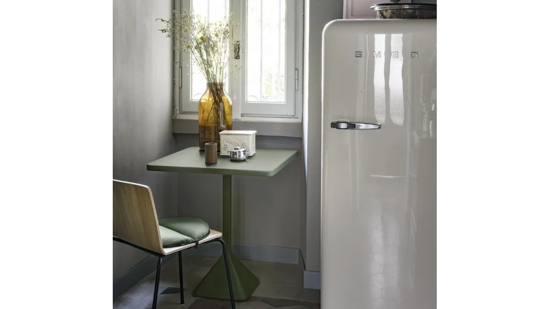 Square TNP table with cast iron base by Kristalia