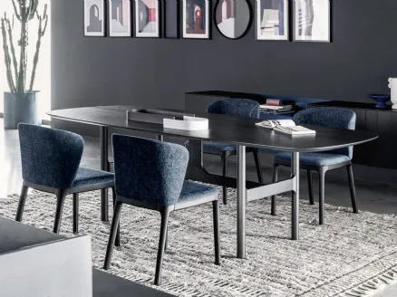 Torii oak charcoal table by Novamobili.