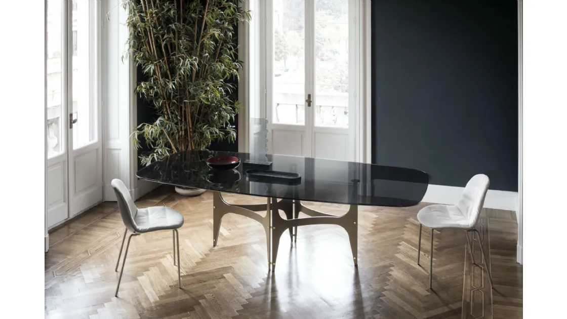Universe glass table by Bontempi