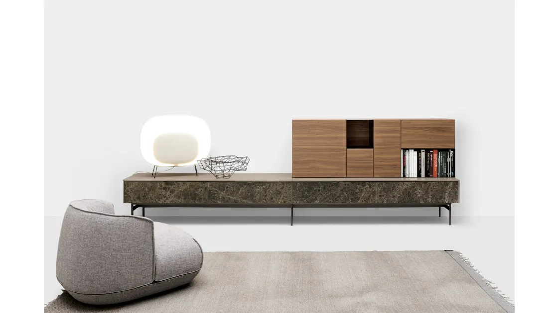 TV cabinet Avenue System on metal feet by Kristalia