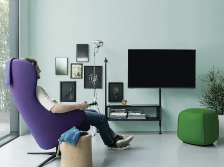 Avenue Up TV stand in wood and metal by Kristalia.