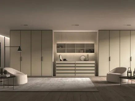 Covered wardrobe in faux leather Erba