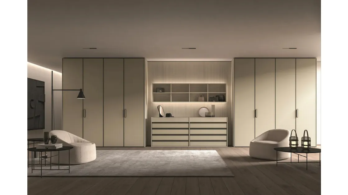 Covered wardrobe in faux leather Erba