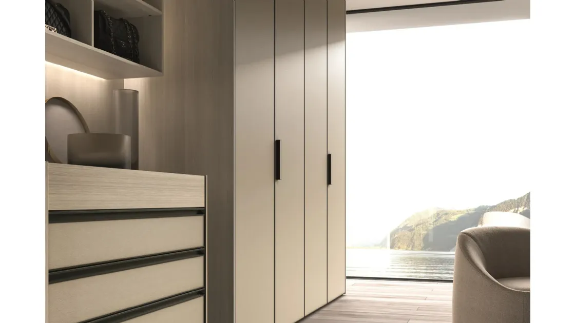 Covered Wardrobe in Faux Leather Grass