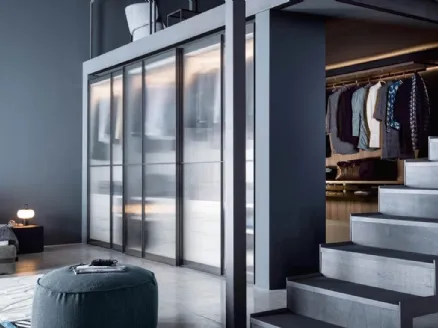 Sliding glass Layer wardrobe by Novamobili.