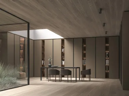 Wardrobe with hinged doors Lineauno angular by Erba.