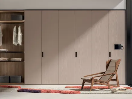 Paris wardrobe with hinged doors in matt lacquered material by Tagliabue Mobili