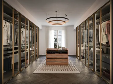 Perry wardrobe with glass door by Novamobili