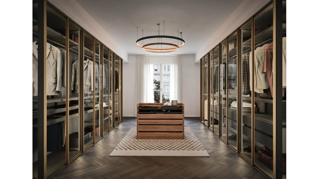 Perry wardrobe with glass door by Novamobili