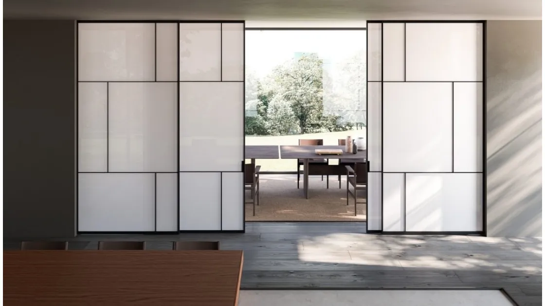 Deco Sliding Glass and Aluminum Interior Door by ADL.