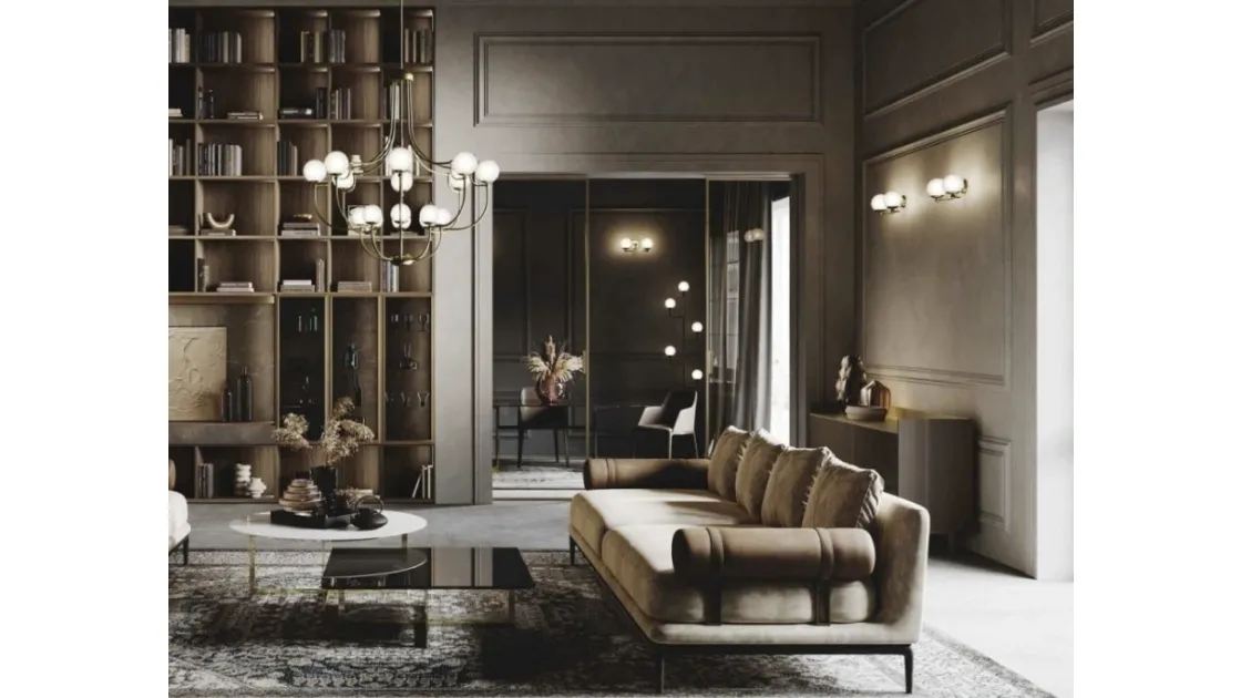Internal door ESP Crystal in glass with aluminum frame by Guzzini & Fontana.
