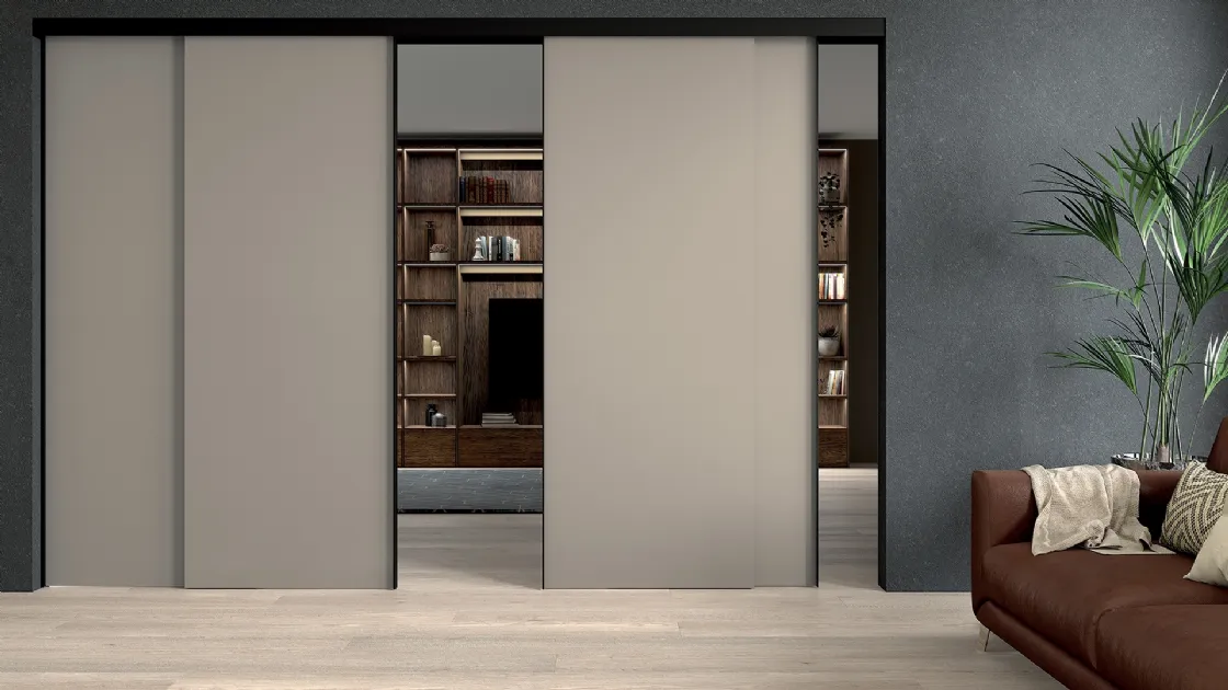 Indoor sliding door ESP Fusion in laminate by Guzzini & Fontana.
