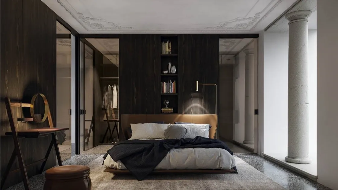 Sliding glass interior door with aluminum frame Gaia Invisible by Doal.