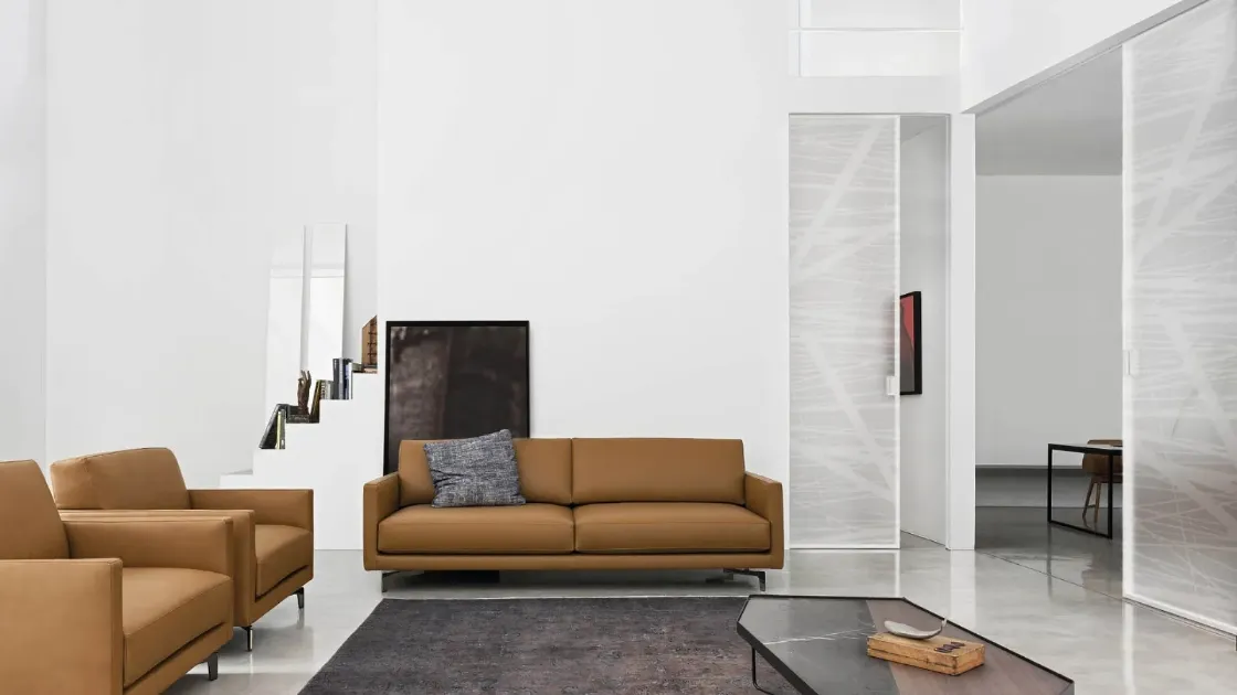 Sliding interior glass door with concealed aluminum frame Gaia by Doal