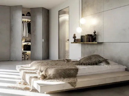 Indoor swing glass door with aluminum frame Gaia Filo muro by Doal