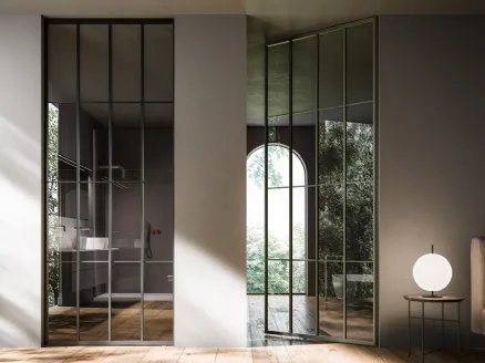 Hinged glass and aluminum interior door Japo by ADL.
