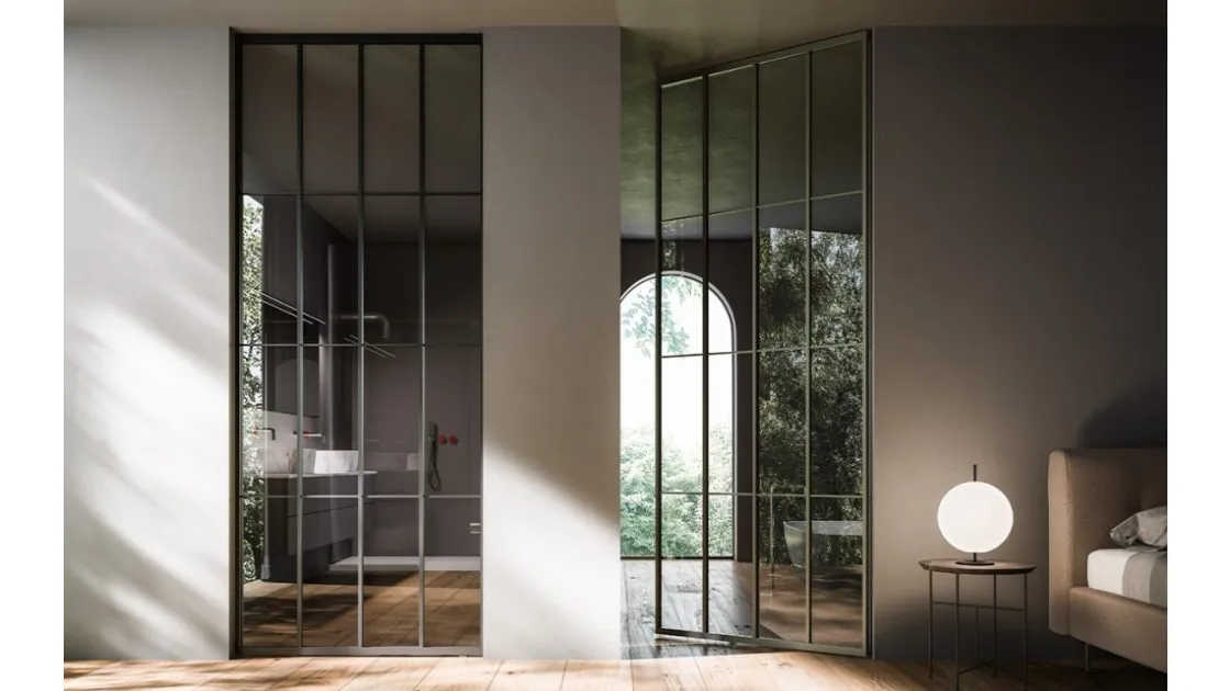 Hinged glass and aluminum interior door Japo by ADL.
