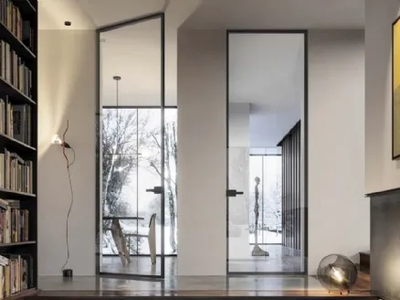 Battente in vetro con telaio in alluminio Just Filo muro di Doal: swinging interior door with aluminum