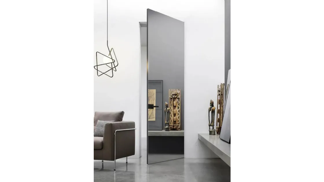 Interior hinged door with mirror Just Filo muro by Doal
