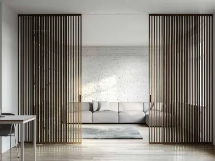 Sliding interior door Line in glass and aluminum by ADL