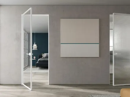 ADL's Mythic Swing Interior Door in glass with an aluminum frame.
