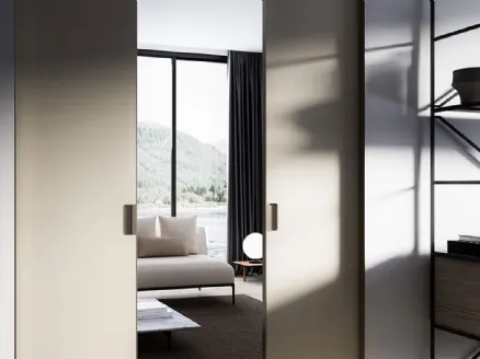 Sliding internal door Internal Wall Flat in glass with aluminum frame from ADL.