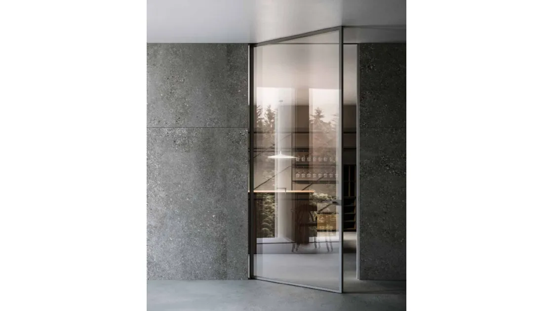 Interior glass door with aluminum frame Style Filomuro by ADL