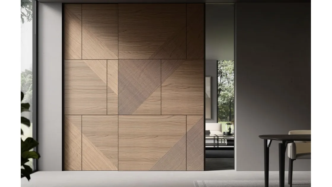 Wooden sliding door for interiors Wall Code Cinetica by ADL