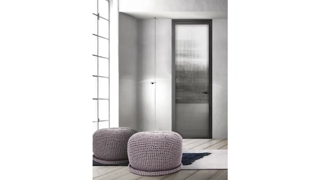 Indoor glass door with aluminum frame Zeus Swing with Doal Jamb