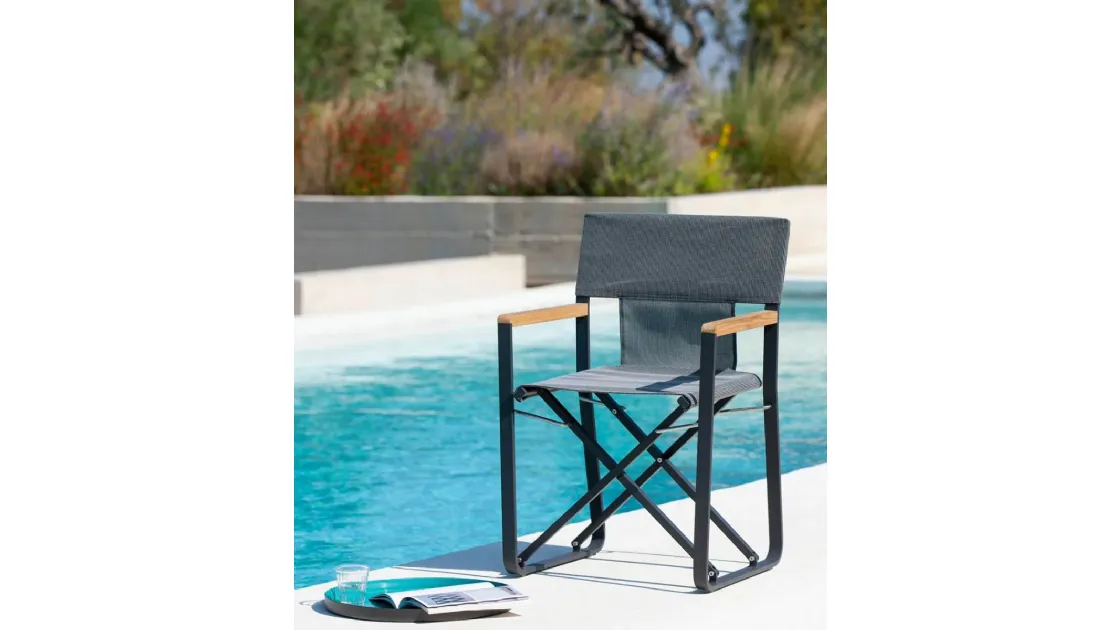 Poltroncina Cosette in aluminum and polypropylene fabric by Unopiu.