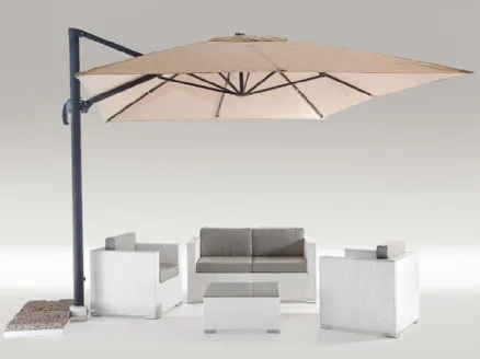 Directional umbrella Trieste in fabric with metal structure by Sedie Brianza.