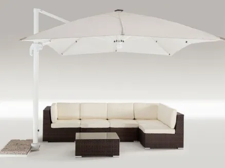 Adjustable beach umbrella Vieste in fabric with metal structure by Sedie Brianza