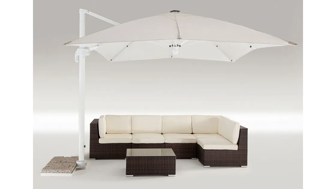 Adjustable beach umbrella Vieste in fabric with metal structure by Sedie Brianza