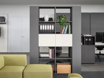 Office furniture Divider bookcase 05B in melamine bycinque3